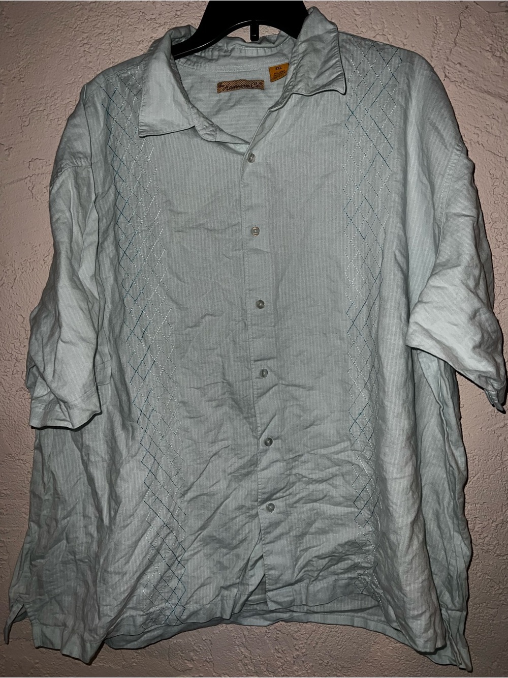 Light Blue Men's Button-Up Shirt 3x